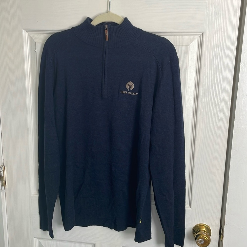 Smartwool Navy Quarter Zip Sweater Medium